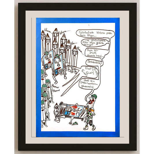 İskender Yağız Bingöl 29x21cm Orijinal Karikatür BOD06966