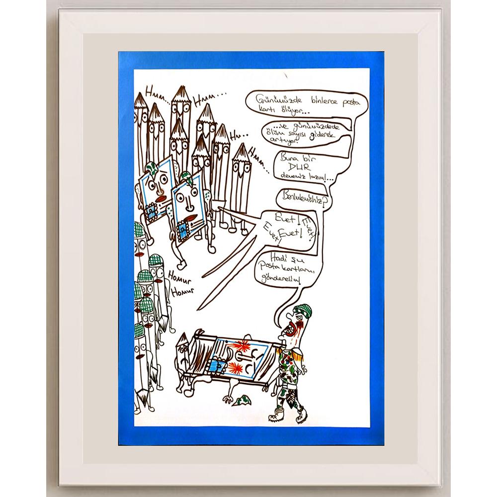 İskender Yağız Bingöl 29x21cm Orijinal Karikatür BOD06966