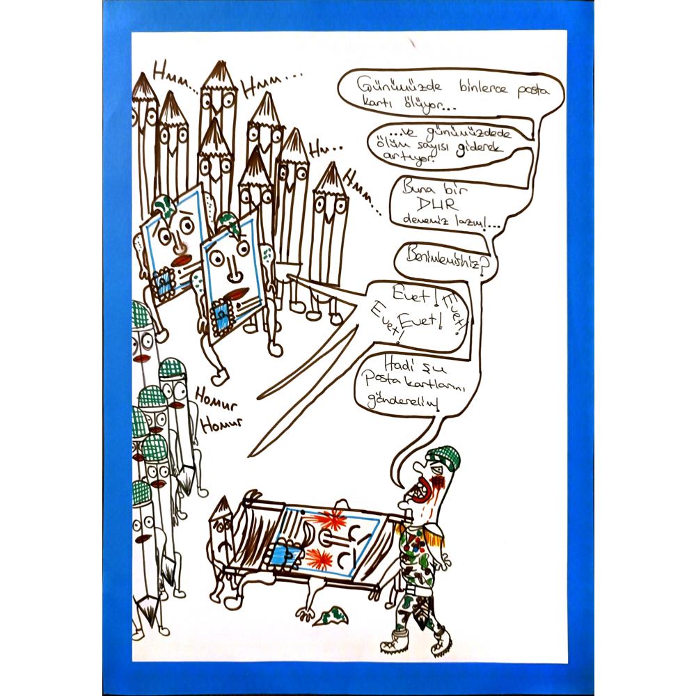 İskender Yağız Bingöl 29x21cm Orijinal Karikatür BOD06966
