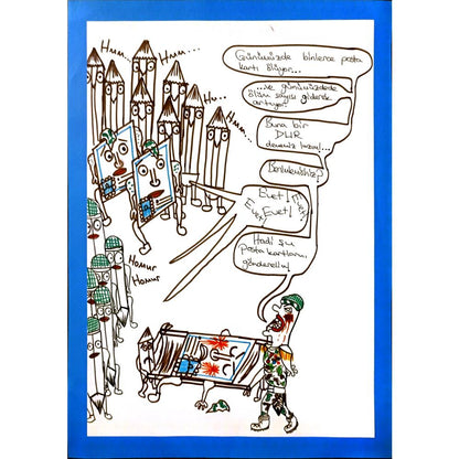 İskender Yağız Bingöl 29x21cm Orijinal Karikatür BOD06966