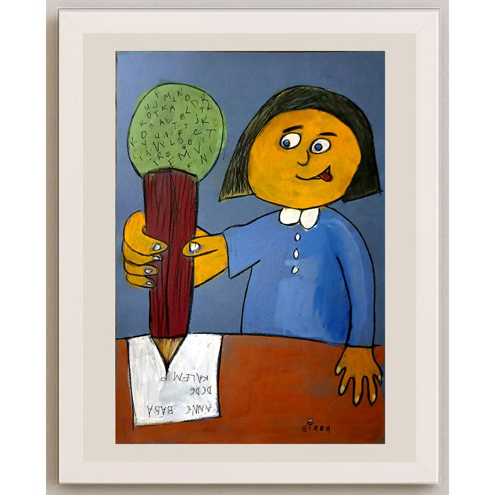 Gizem Sandallıoğlu 29x21cm Orijinal Karikatür BOD06968