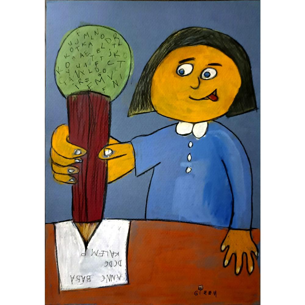 Gizem Sandallıoğlu 29x21cm Orijinal Karikatür BOD06968