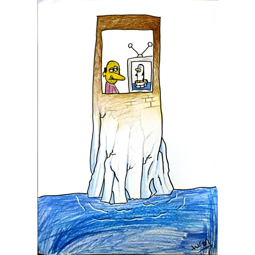 Turan Deniz Kutay 35x25cm Orijinal Karikatür BOD06973