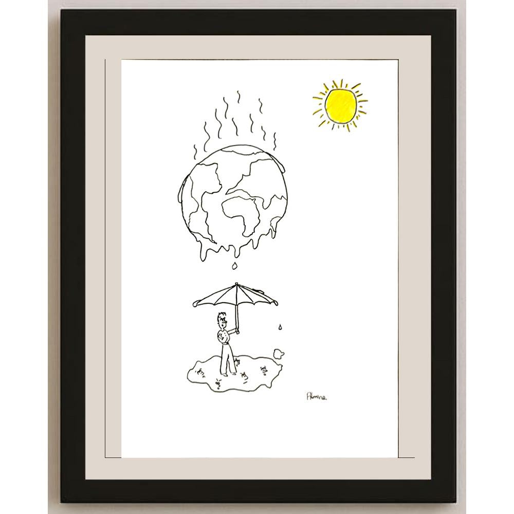Almina Ecem Eskicindil 29x21cm Orijinal Karikatür BOD06992