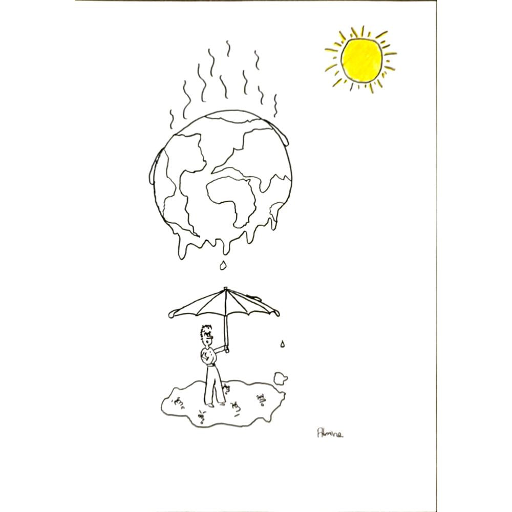 Almina Ecem Eskicindil 29x21cm Orijinal Karikatür BOD06992