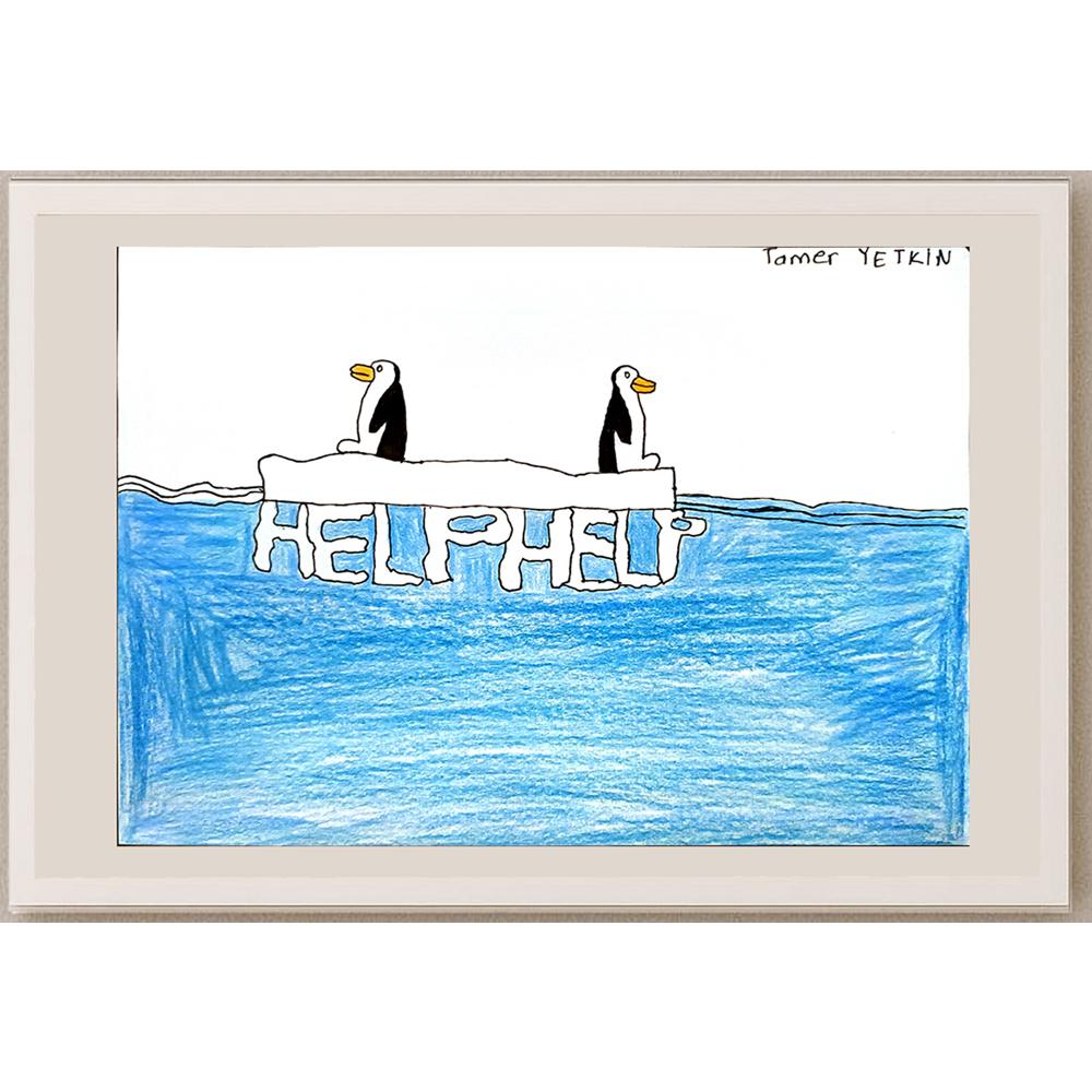Tamer Yetkin 29x21cm Orijinal Karikatür BOD06995