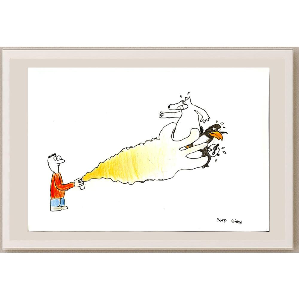 Sarp Giray 35x25cm Orijinal Karikatür BOD07004