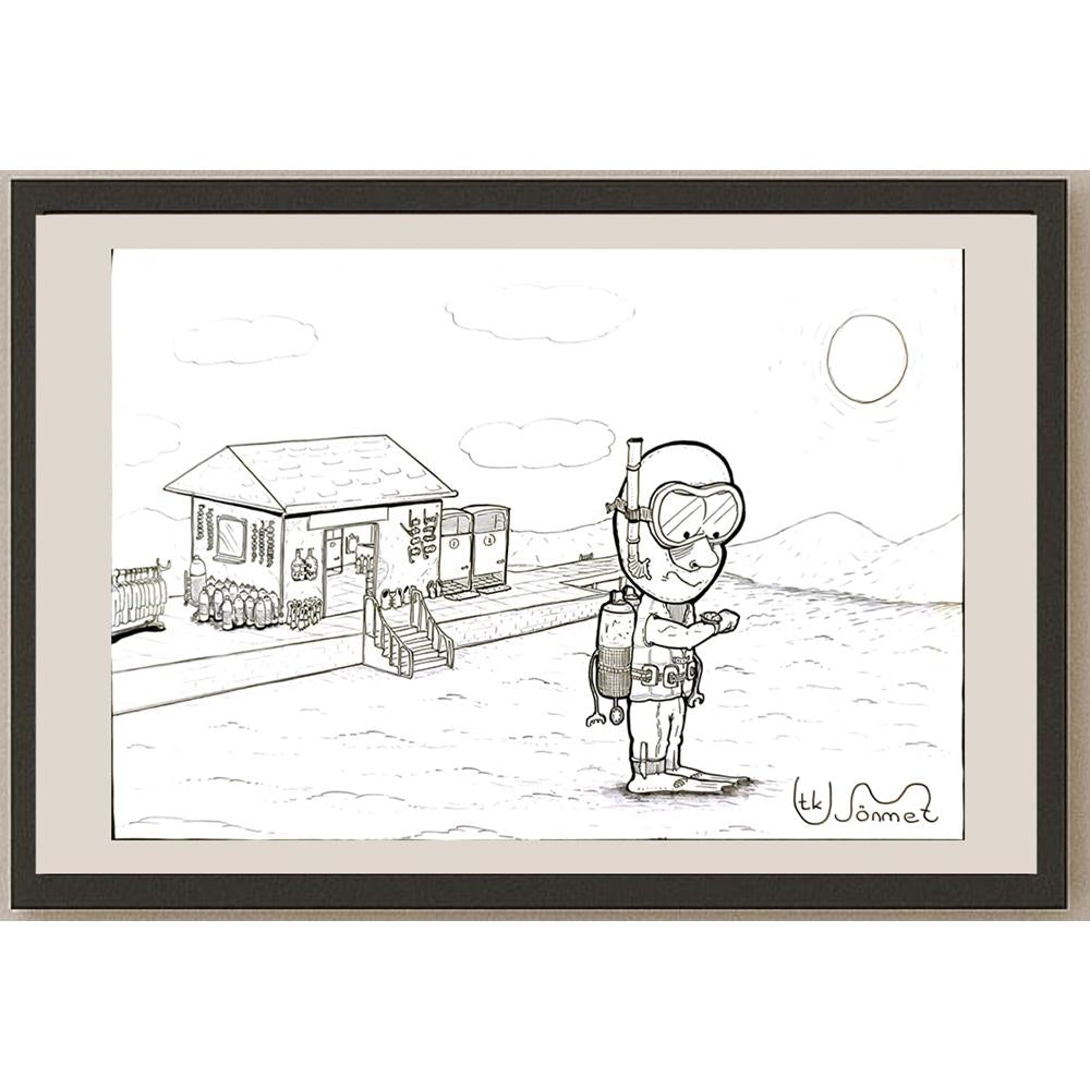 Utku Mustafa Sönmez 29x21cm Orijinal Karikatür BOD07008