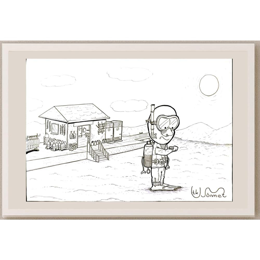 Utku Mustafa Sönmez 29x21cm Orijinal Karikatür BOD07008