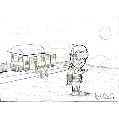 Utku Mustafa Sönmez 29x21cm Orijinal Karikatür BOD07008