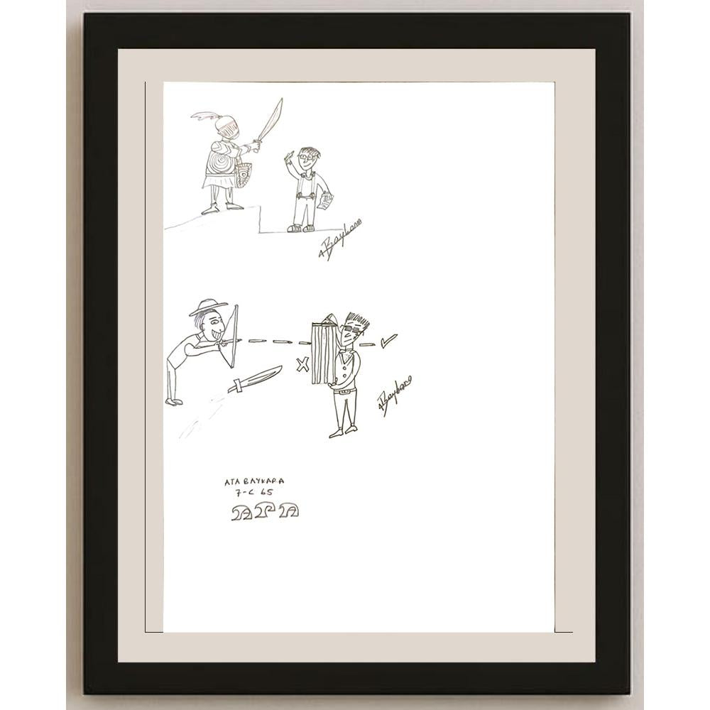 Ata Baykara 29x21cm Orijinal Karikatür BOD07038