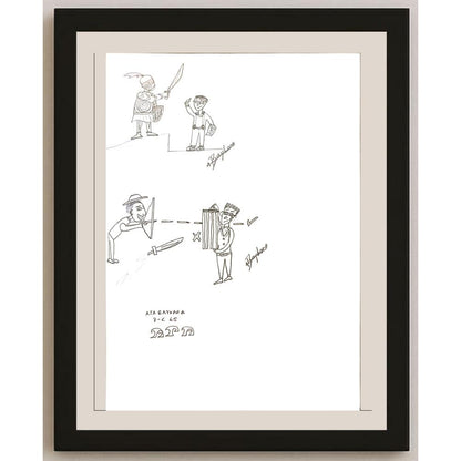 Ata Baykara 29x21cm Orijinal Karikatür BOD07038