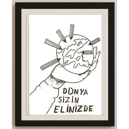 Onur Göker 29x21cm Orijinal Karikatür BOD07043