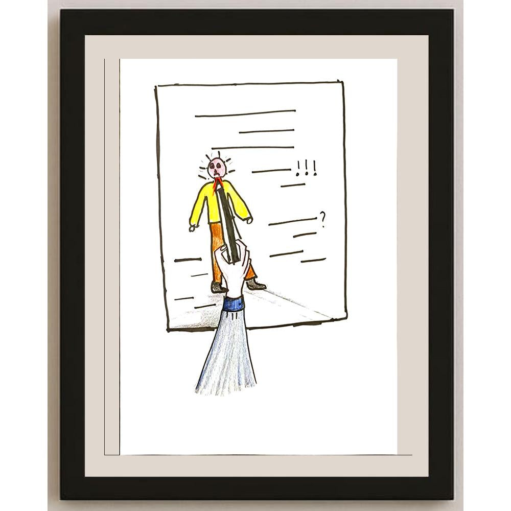 Onur Göker 29x21cm Orijinal Karikatür BOD07060