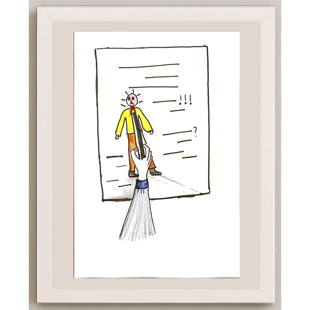 Onur Göker 29x21cm Orijinal Karikatür BOD07060
