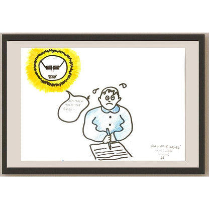 Kenzu Berk Yanar 29x21cm Orijinal Karikatür BOD07064