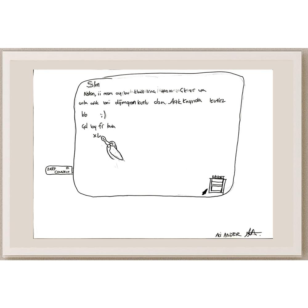 Ali Ander 43x30cm Orijinal Karikatür BOD07068