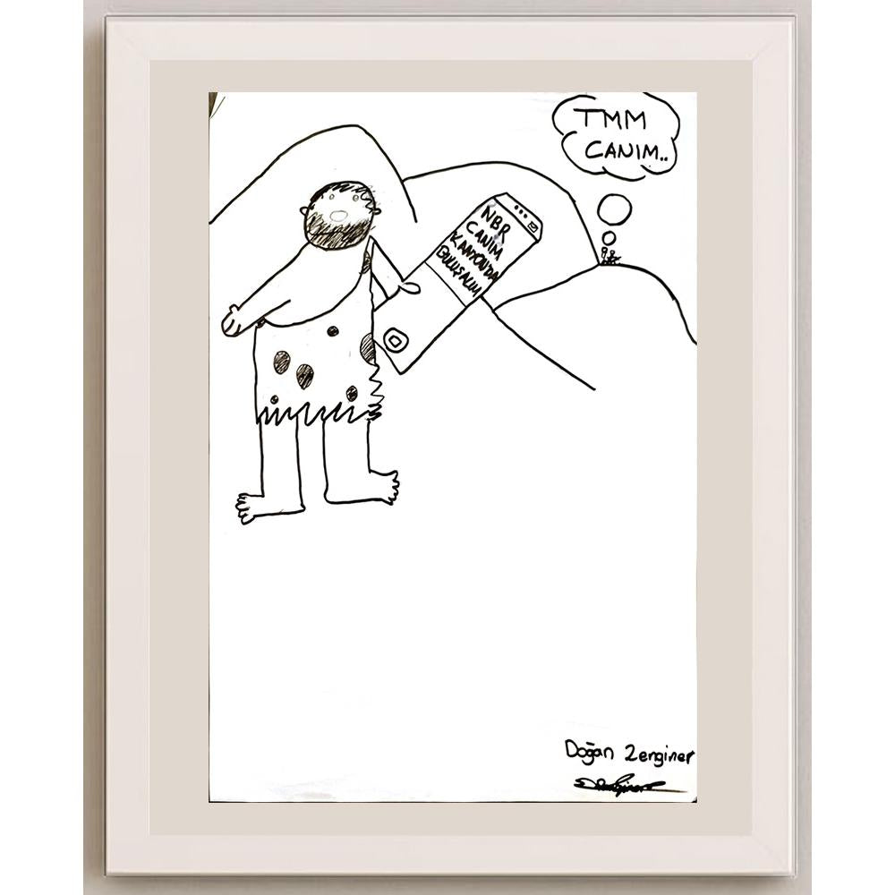 Doğan Zenginer 43x30cm Orijinal Karikatür BOD07077