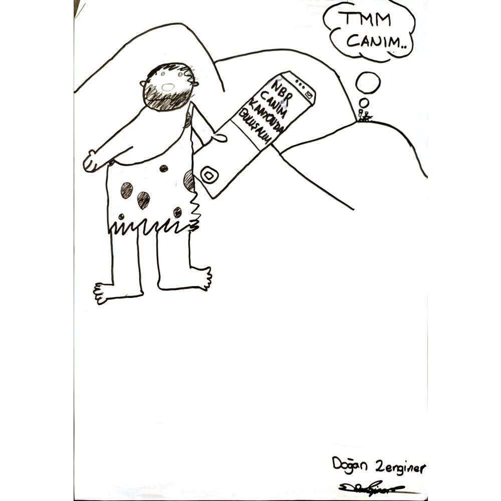 Doğan Zenginer 43x30cm Orijinal Karikatür BOD07077