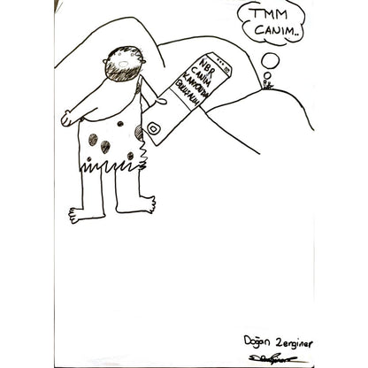 Doğan Zenginer 43x30cm Orijinal Karikatür BOD07077
