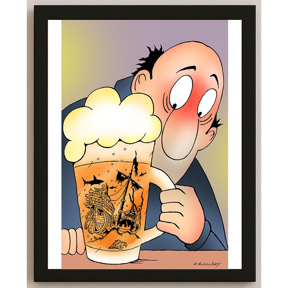 Olexander Dubovskyi Pirates Of The Caribbean Kişiye Özel Sertifikalı Sınırlı Fine Art Karikatür Baskı CAD00022