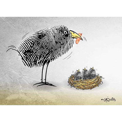 Raed Khalil Kişiye Özel Sertifikalı Sınırlı Fine Art Karikatür Baskı CAD00032
