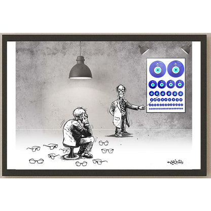 Raed Khalil Kişiye Özel Sertifikalı Sınırlı Fine Art Karikatür Baskı CAD00035