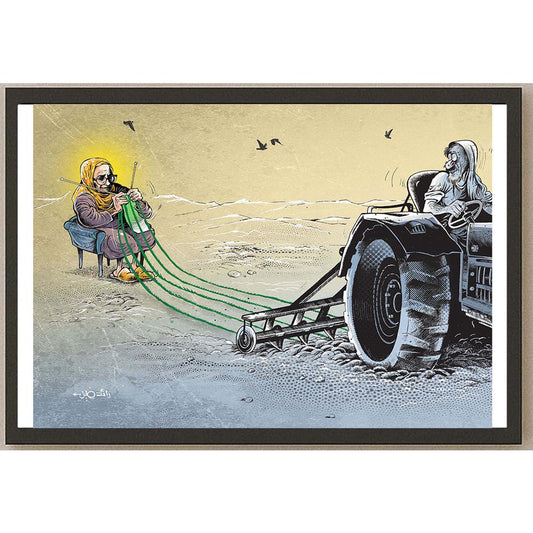 Raed Khalil Kişiye Özel Sertifikalı Sınırlı Fine Art Karikatür Baskı CAD00037