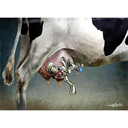 Raed Khalil Kişiye Özel Sertifikalı Sınırlı Fine Art Karikatür Baskı CAD00039