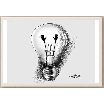 Raed Khalil Kişiye Özel Sertifikalı Sınırlı Fine Art Karikatür Baskı CAD00040
