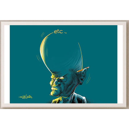 Raed Khalil Kişiye Özel Sertifikalı Sınırlı Fine Art Karikatür Baskı CAD00042