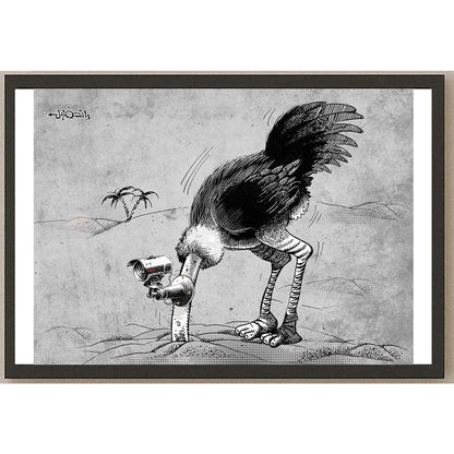 Raed Khalil Kişiye Özel Sertifikalı Sınırlı Fine Art Karikatür Baskı CAD00043