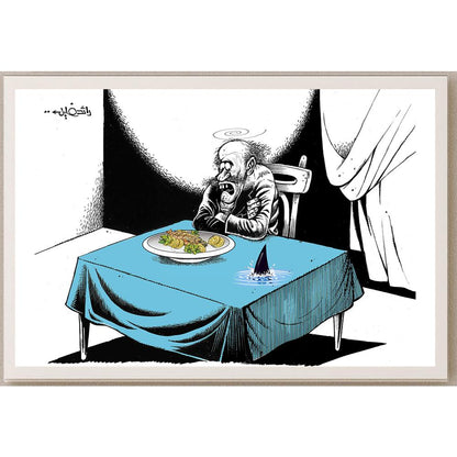 Raed Khalil Kişiye Özel Sertifikalı Sınırlı Fine Art Karikatür Baskı CAD00045