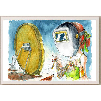 Liviu Stanila Brightness Mask Kişiye Özel Sertifikalı Sınırlı Fine Art Karikatür Baskı CAD00048