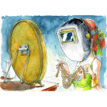 Liviu Stanila Brightness Mask Kişiye Özel Sertifikalı Sınırlı Fine Art Karikatür Baskı CAD00048