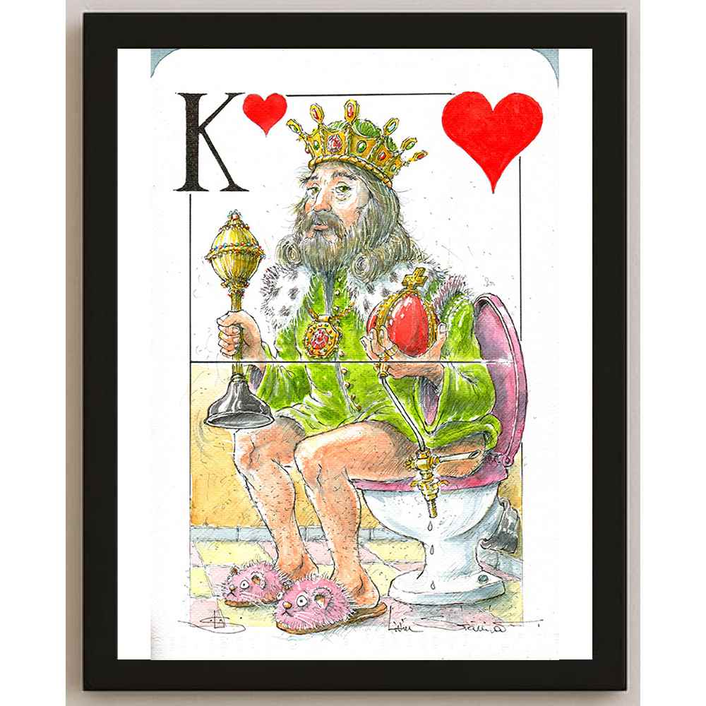 Liviu Stanila Rege de Rosu Kişiye Özel Sertifikalı Sınırlı Fine Art Karikatür Baskı CAD00052