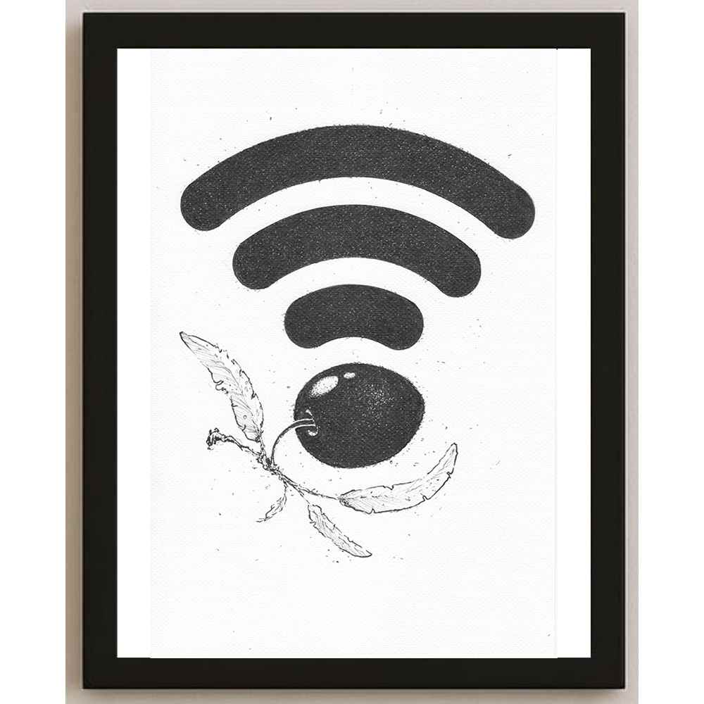 Liviu Stanila Wireless Olive Kişiye Özel Sertifikalı Sınırlı Fine Art Karikatür Baskı CAD00054