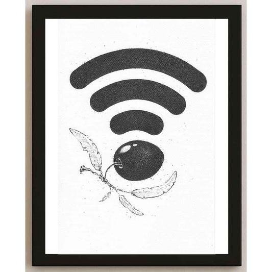 Liviu Stanila Wireless Olive Kişiye Özel Sertifikalı Sınırlı Fine Art Karikatür Baskı CAD00054