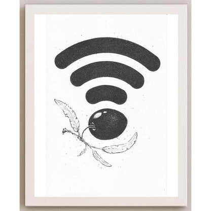 Liviu Stanila Wireless Olive Kişiye Özel Sertifikalı Sınırlı Fine Art Karikatür Baskı CAD00054