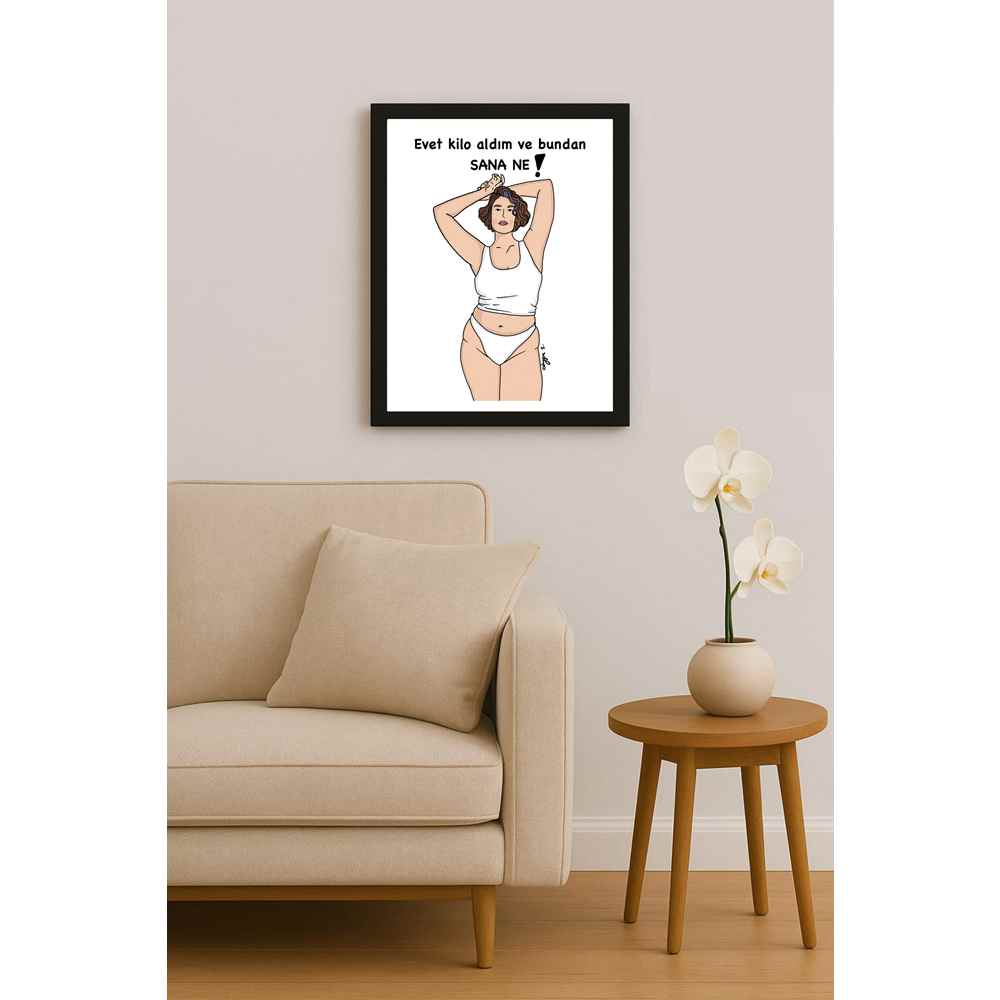 Duygu Sönmez Kilo Kişiye Özel Sertifikalı Sınırlı Fine Art Karikatür Baskı CAD00059