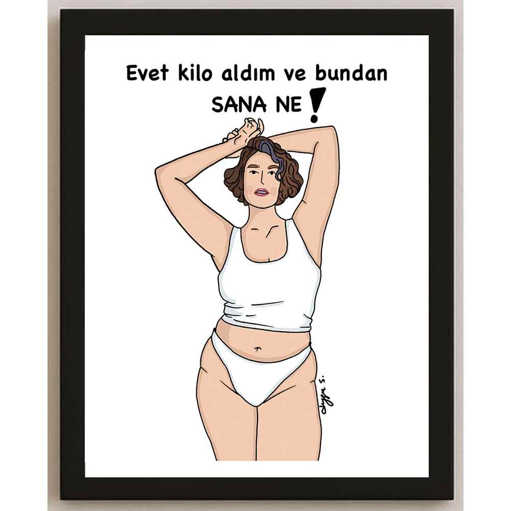 Duygu Sönmez Kilo Kişiye Özel Sertifikalı Sınırlı Fine Art Karikatür Baskı CAD00059