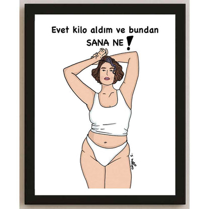 Duygu Sönmez Kilo Kişiye Özel Sertifikalı Sınırlı Fine Art Karikatür Baskı CAD00059