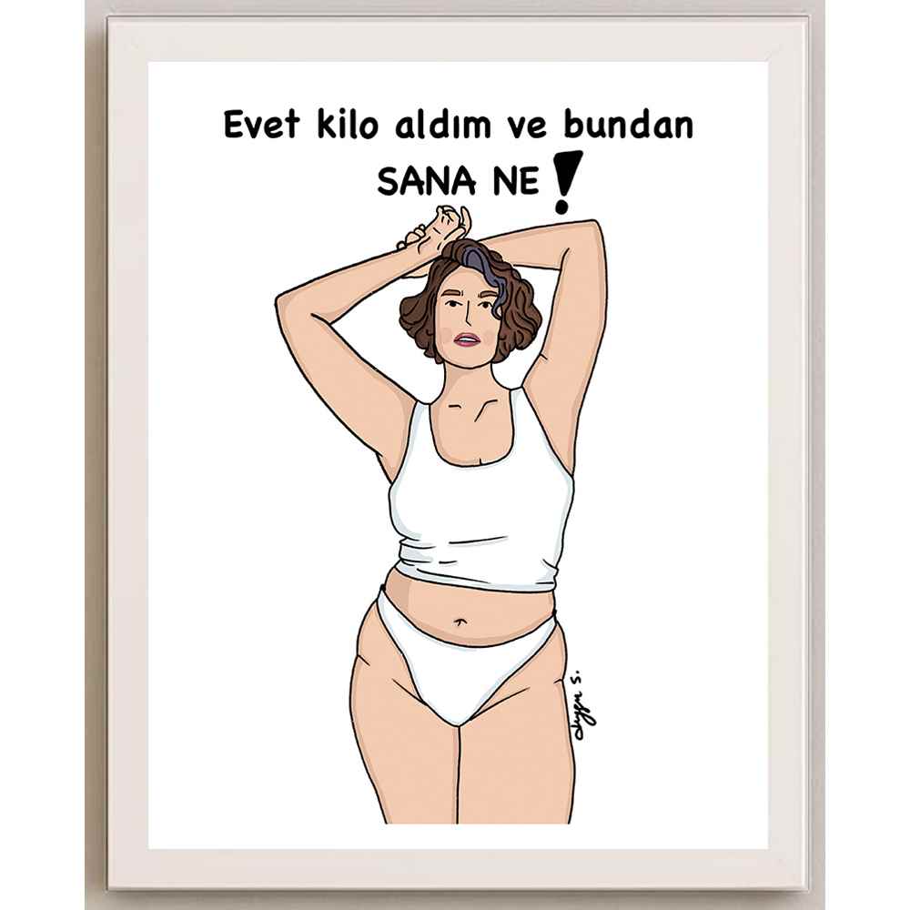 Duygu Sönmez Kilo Kişiye Özel Sertifikalı Sınırlı Fine Art Karikatür Baskı CAD00059