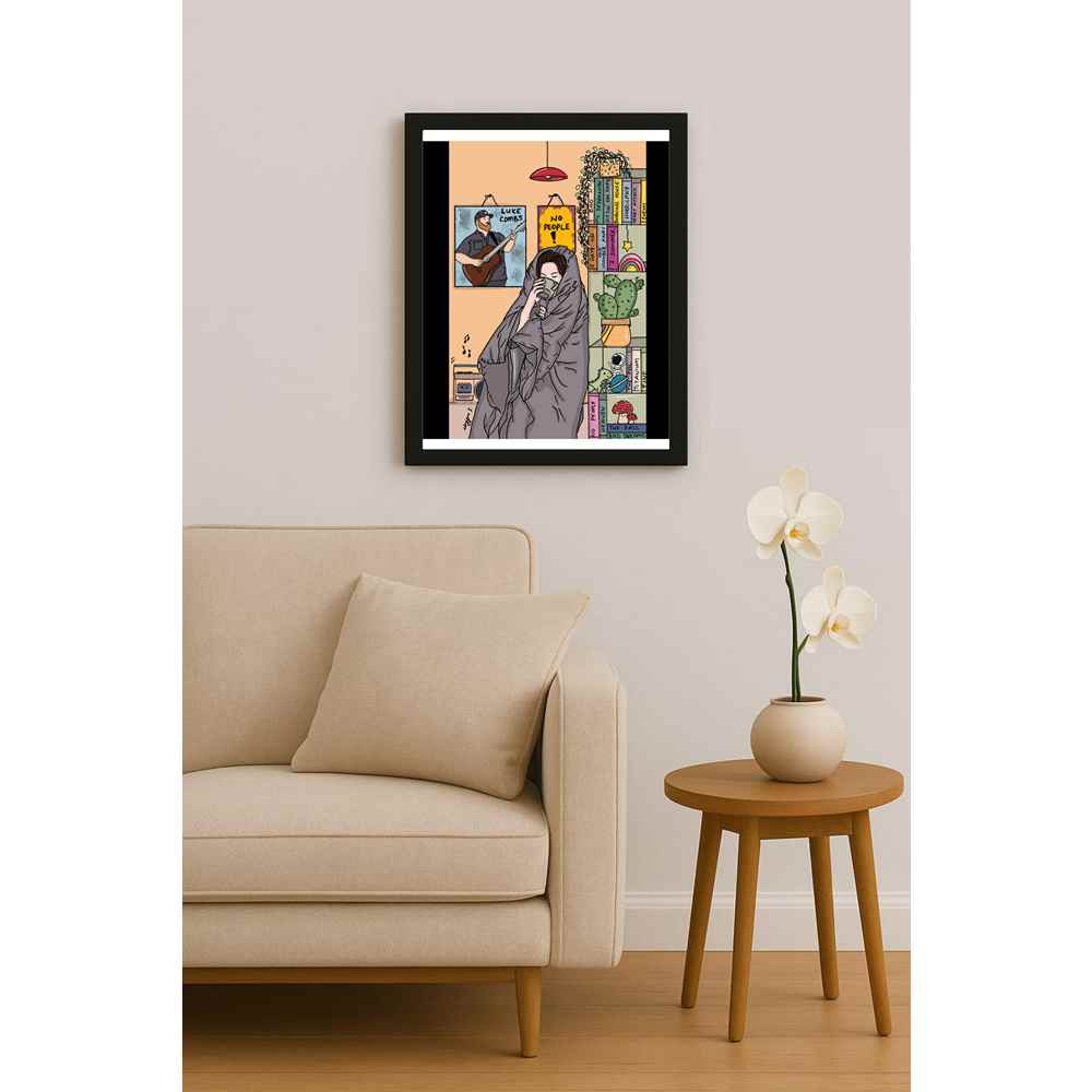 Duygu Sönmez Yalnızlık Kişiye Özel Sertifikalı Sınırlı Fine Art Karikatür Baskı CAD00060