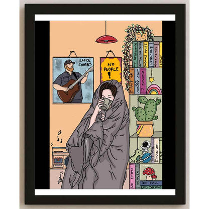 Duygu Sönmez Yalnızlık Kişiye Özel Sertifikalı Sınırlı Fine Art Karikatür Baskı CAD00060