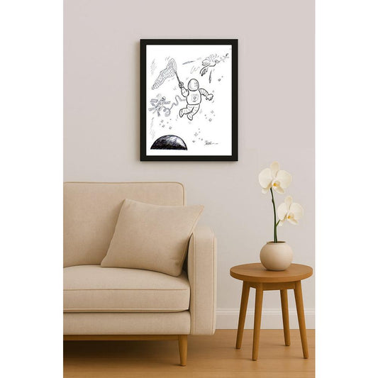 İzel Rozental Uzayda Kişiye Özel Sertifikalı Sınırlı Fine Art Karikatür Baskı CAD00061