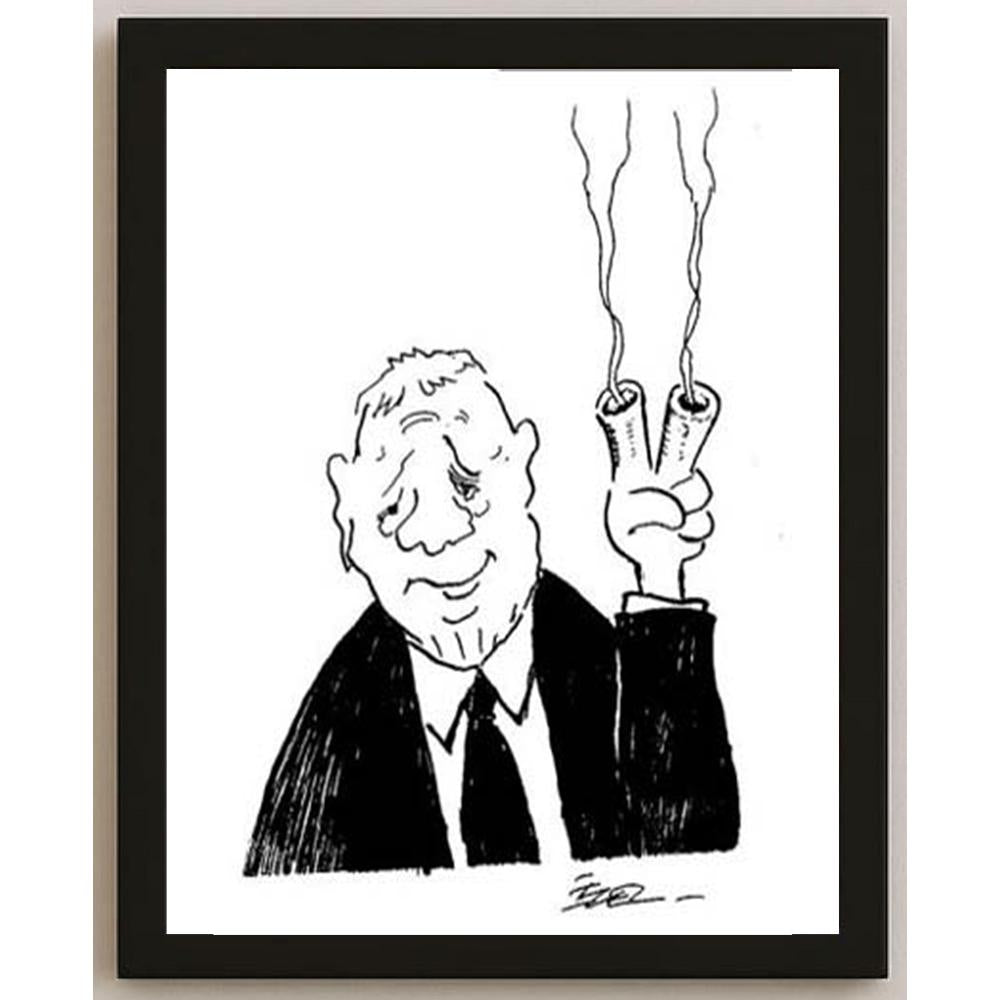 İzel Rozental Zafer Kişiye Özel Sertifikalı Sınırlı Fine Art Karikatür Baskı CAD00062
