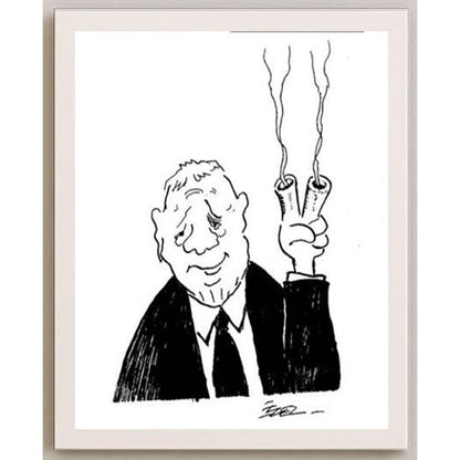 İzel Rozental Zafer Kişiye Özel Sertifikalı Sınırlı Fine Art Karikatür Baskı CAD00062