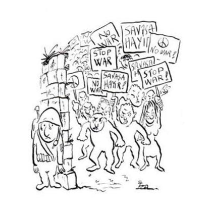 İzel Rozental Stop War Kişiye Özel Sertifikalı Sınırlı Fine Art Karikatür Baskı CAD00065