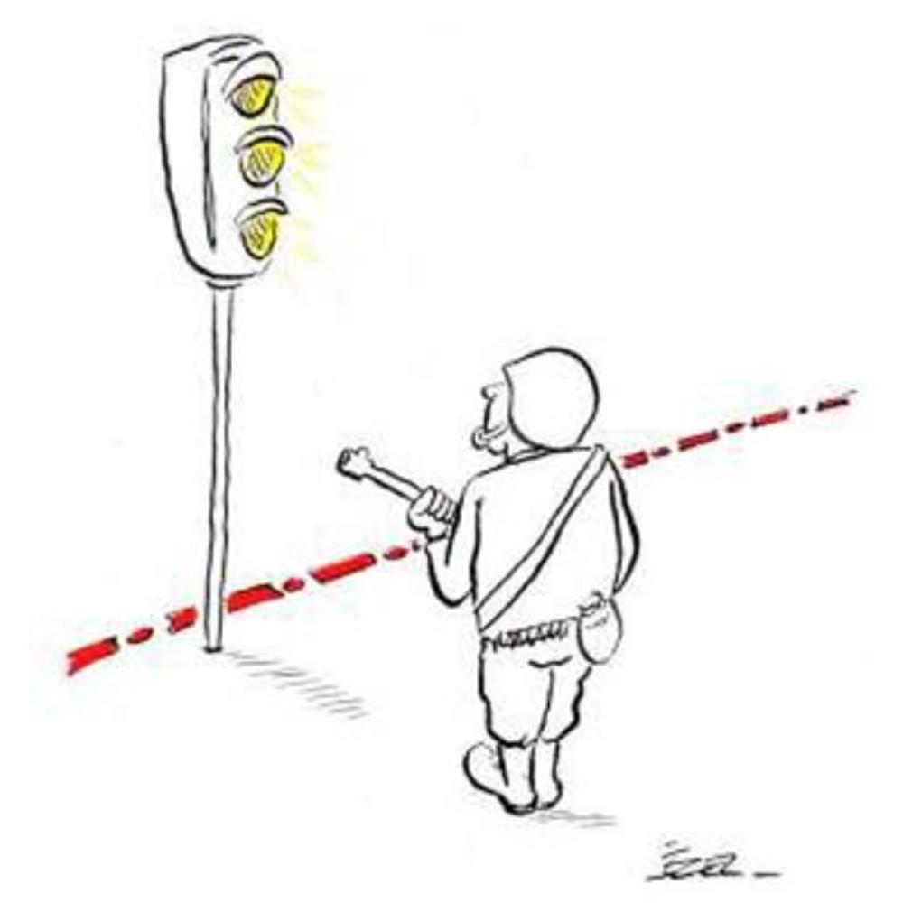 İzel Rozental Trafik lambasi Kişiye Özel Sertifikalı Sınırlı Fine Art Karikatür Baskı CAD00068